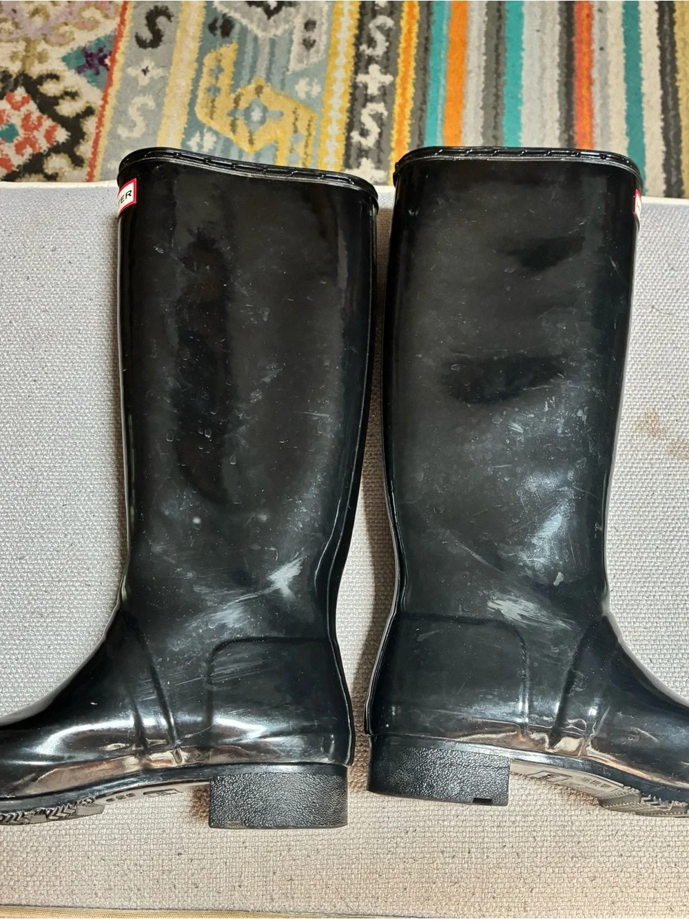 Hunter Original Black Gloss Tall Rain Boots women’s size 6 AUTHENTIC